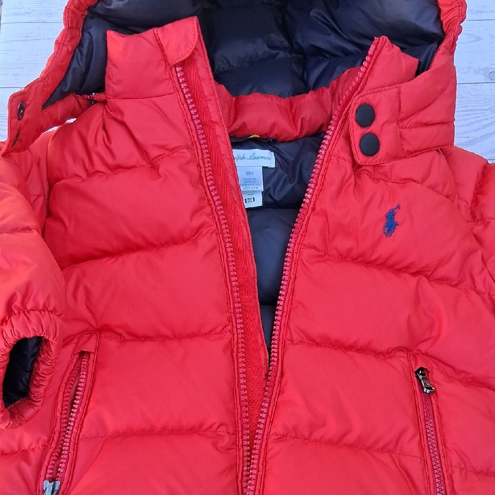 Ralph Lauren Kids Bright Red Puffer Coat